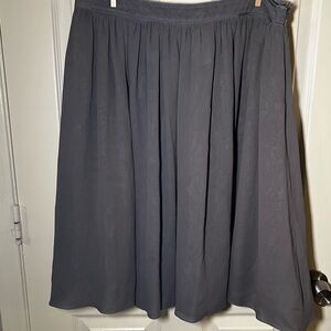 Giorgio Armani Charcoal Midi Skirt Silk Blend